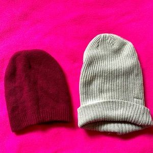 Two beanie styled hats